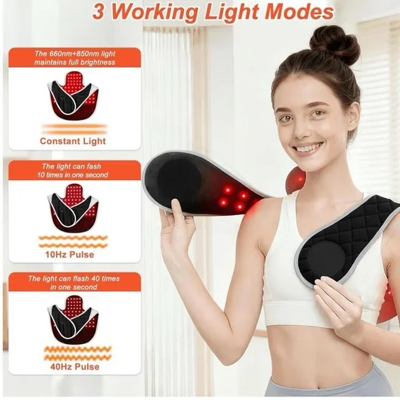 LED Therapy Neck and Shoulder Wrap - Black and White NEW - Picture 3 of 7